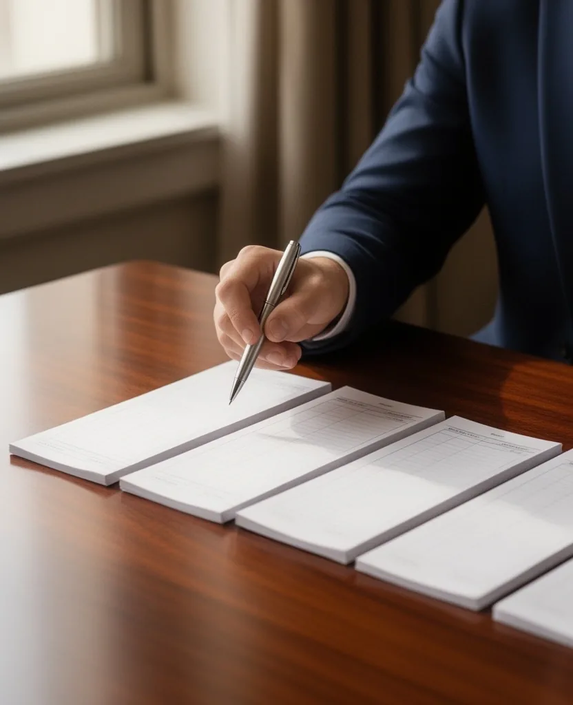 Escritorio ejecutivo con proyecciones financieras