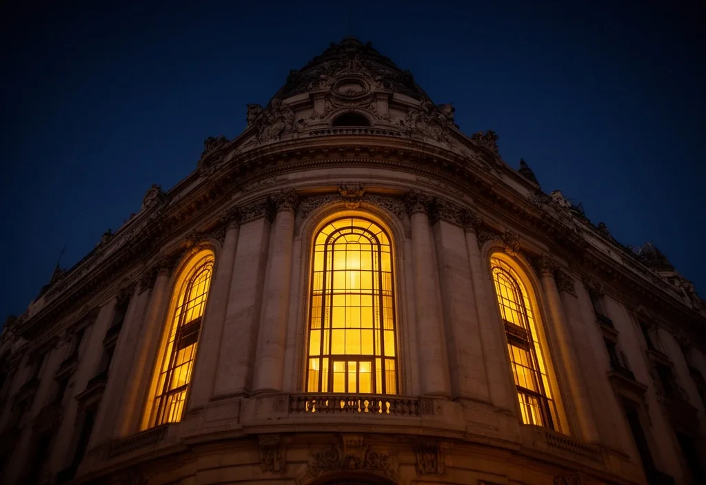 Detalle arquitectónico de Buenos Aires al atardecer