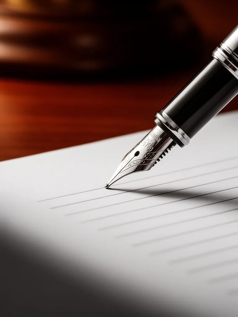 Pluma estilográfica sobre papel de diario