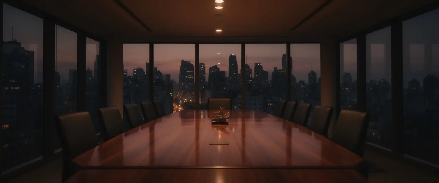 Sala de juntas ejecutiva en Buenos Aires al atardecer